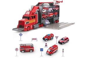 Rhybor Camión de Bomberos Grande, Mini Coche de Metal de Juguete para niños de 2 a 5 años