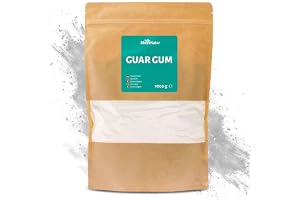 RheinNatur Guarkärnmjöl 1 kg - Guarkärnmjölpulver som ett naturligt stabiliseringsmedel för glass, soppor, såser - Växtbaserat bindemedel och förtjockningsmedel - Smaklös och vegansk - 1000 g påse