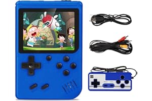 SUMOREI Handheld Game Console Boy with 500 F-C Classic Games, Mini Retro Games Player, Rechargeable Battery 3-Inch Color Screen Portable FC Handheld Games for Lovers Adults Kids Boys (Blue)