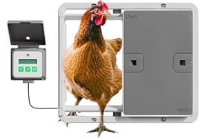 Omlet Automatic Chicken Coop Door Opener Operated by Light Sensor or Timer | Easy to Install, No Maintenance Required | Improves Coop Security and Insulation | Built-in Safety Sensors | Grey