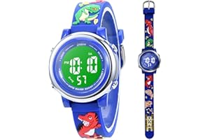 Mamiddle Kinderuhr Digital für Jungen Mädchen 3ATM Wasserdicht Kinder Armbanduhr mit Wecker Datum Stoppuhr Kinder Uhr für 3-10 Jahre