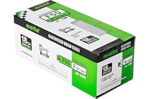 meite Chiodi Brad F50 Tipo 18G / 50 mm, 18 Gauge Zincati, Chiodi di Finitura a Testa Piccola per Chiodatrice Brad (5.000 Pezzi)