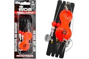 ‎ANGEL-BERGER Angel-Berger Wild Devil Baits Buttlöffel Rig UV Butt Lure with Rig Butt Löffel Vorfach montiert Plattfisch Meeresvorfach Brandungsvorfach