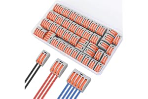 GALOZZOIT Kabelverbinder Set, 40 Stück Kabelklemmen Elektro mit Betätigungshebel Lüsterklemmen Steckbar 0,08-4,0 mm² Leiter Klemme Verbindungsklemmen Können Frei Kombiniert Werden (2 Polig/3 Polig/5 Polig)