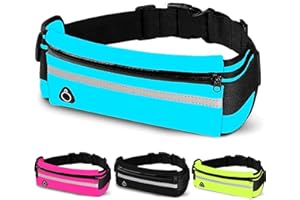 CREADY laufgürtel, Handytasche joggen aus Neopren, lauftasche Jogging wasserdicht, mit verstellbarem Riemen für iPhone 14,13,12/Pro/XR/XS/X/8, laufgürtel Handy, Running Belt, joggen Handytasche (Blau)