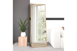 Beauty4U Full Length Mirror 165x60cm Free Standing, Hanging or Leaning, Large Floor Mirror with Gold Aluminum Alloy Frame for Living Room or Bedroom