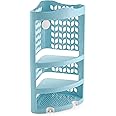 Zerya Plastic Multipurpose Wall Mount Bathroom Corner Shelf and Rack Kitchen Bathroom Storage Rack (Blue)