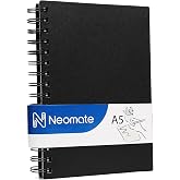 Neomate A5 Spiral Sketchbook - 60 Sheets 160 GSM Paper For Drawing, Sketching, Doodling