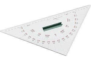 Linex 3200MRH Nautischer Winkelmesser, Navigation Kursdreieck, 32 cm mit Griff, Längenmaßskala 15-0-15 mm