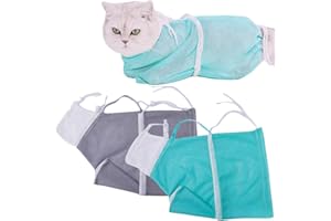 ZLXFT Borse per Toelettatura di Gatto,2pcs Borsa da Bagno di Gatti a Rete,Borsa di Gatti per Doccia,Borsa Regolabile di Gatti Antigraffi di Contenimento,per Bagno Rifinitura Unghie Orecchie Pulizia Unghie
