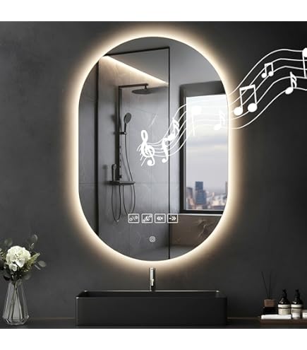 FORAM Glasmo Miroir Salle De Bain LED 180x80 Cm Ellie - Personalizer - Rectangulaire Miroir Mural Avec Éclairage Intégré Miroir Lumineux - Avec Accessoires - Sur Mesure