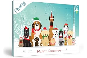 PetPäl Calendrier de l'avent pour Chiens 2023 - Les Plus délicieux en-Cas et friandises pour Votre Chien à Noël - Friandises, Biscuits sains - sans céréales, Gluten, Sucre, sel - Made in Germany