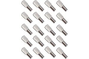AIDQXBAOER 20Pcs Taquet Etagere, Support d'Étagère Étagère Broches Cheville Etagere Supports de Plaque en Métal Nickelé pour Armoire Bureau Accessoires - 5mm*19mm