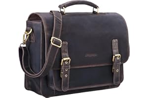 STILORD 'James' Leather Business Briefcase Vintage for Men Women Shoulder Bag for Laptop 14 Inch Leather Bag for Teacher and Office