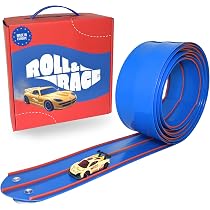 Circuit Voiture Enfant 6m Enroulable Avec 4 Voitures - Piste Flexible Pour Courses Intérieur/extérieur, 2-6 Ans