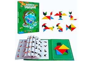 ALPESU KIDS – Tangram magnetisch für Kinder ab 3 Jahren – Montessori IQ Spiele & Lernspielzeug im Buchformat – Beschäftigung für Autofahrt & Reisen – Magnetspiel & kreatives Puzzle