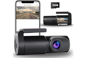CUTYERBEE Dash Cam Front with 32GB SD Card Mini WiFi DashCam for Cars 1080P 0.96" Mini Screen Car Dash Camera with 24H Parking Monitor, Super Night Vision, Loop Recording, App Control, 140° Wide-Angle