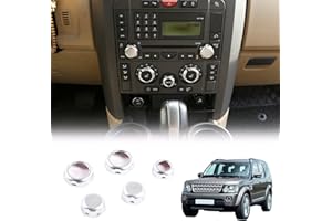 YUECHI 5PCS ABS Volume and Air Conditioning Button Knobs Cover Trim for Land Rover Discovery 4 2010-2016 / Range Rover Sport 2010-2013