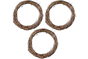 XHONG 3Pcs Natural Grapevine Wreath Diy Grapevine Wreath Craft Christmas Front Door Wreath Decor Grapevine Wreath Ring Rattan Wreaths Thanksgiving Home Wedding Window Hanging Decor