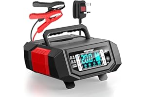 NEXPEAK NC320 1-20A Car Battery Charger, 12V and 24V Smart Automatic Battery Charger with Temperature Compensation for Car, AGM, Gel, Wet, SLA for Lead Acid Batteries and LiFePO4 Batteries