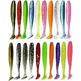 20 Esche da Pesca Esche da Pesca in plastica Morbida Kit di Esche da Pesca ecocompatibili
