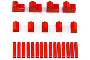 Waldfelsen Figure in legno di diversi colori speciali: 4 città, 5 insediamenti e 15 strade adatte per i coloni (colore rosso)