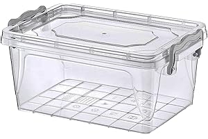 SUPRANO Clear Plastic Pantry Storage Box With Clip Locking Lid Kitchen Food Flour Rice Biscuits Storage Container Meal Carrier Multi-Purpose (3 Litre Rectangular Box)