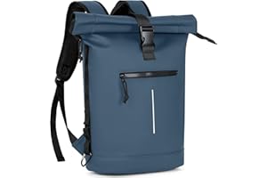 Lekeinchi Laptop Backpack, Women's and Men's Roll-Top Waterproof Hiking Backpack, Lightweight, L