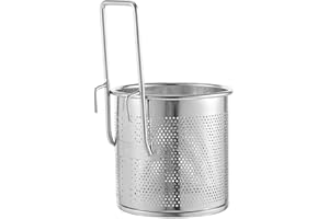 Luxshiny Colino per Pasta in Acciaio Inox, per Scolare Spaghetti Gnocchi con Manico, 17x10x10cm, Insert per Pentola, Fornitura da Cucina