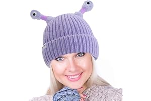 Genikeer Leuchtende Kleine Monsteraugen Mütze | Warme Winterstrickmütze | Dehnbare Weiche Strickmütze | Niedliche Leuchtende Kleine -onster Strickmütze Für Kinder Und Erwachsene