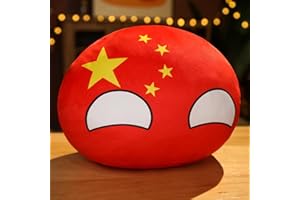 JUNZIWING Country Ball Toys Peluche Cuscino, Polandball Countryball Francia Russia Regno Unito Germania Italia Peluche, Regali di Compleanno di Natale per Gli Anime Fan 30 Cm China Open Eye