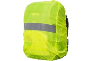 Parapioggia per zaino o borsa | Striscia refrattiva | Custodia coprizaino antipioggia | Impermeabile | Copertura di sicurezza giallo neon- Movoja