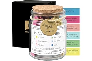 CANIPHA Glas mit Bibelversen,Read Me When Bible Verses, Glas mit Hoffnung, Bibelverse, mit 90 Schriften zum Ausmalen, Gebetsbibelverse in einem The Hope Jar Bible Verses
