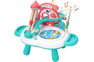 YULEYU Gioco Pesca Pesci Calamita, Gioco Pesca Bambini, Montessori Giochi con 10 Pesciolini, 3 Delfini e 2 Canna da Pesca, Pesci Giocattolo Educativo Interattivi 2-6 Anni(Verde)