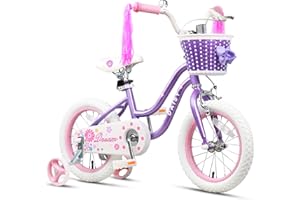 Glerc Daisy 12 14 16 Inch Girls Bike for 2-7 Years Kids with Stabilisers Basket Streamers and Bell,Multiple Colors