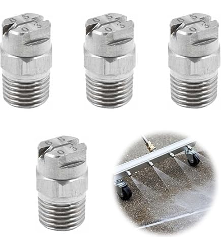 5 Boquillas De Niebla HVV-SS6503 1/4" 65° | Atomizadores De Acero Inoxidable Para Alta Presión
