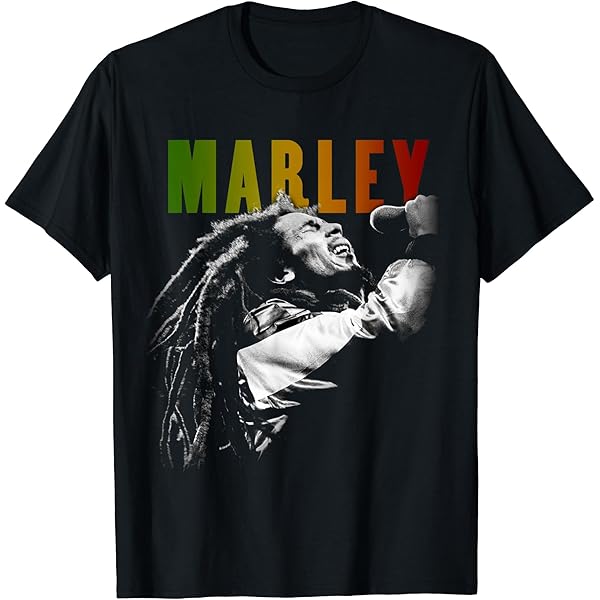 Bob Marley Official Rasta Fade Gradient Face T-Shirt