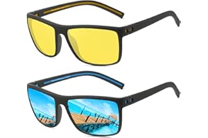 Perfectmiaoxuan Polarisierte Sonnenbrille Herren Damen für Autofahren Radfahren Angeln Sommer Reisen Urlaub Leichte TR90 Retro Rechteckig Pilotenbrille UV-Schutz