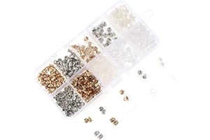 AILIVER Fermoirs de Boucles d'Oreilles 10 Styles 530 Pièces d,Fermoirs Poussoirs Clips Bullet Papillon Forme en Métal en Caoutchouc Plastique pour Accessoires Bijoux Bricolage Faire Boucles d'oreilles