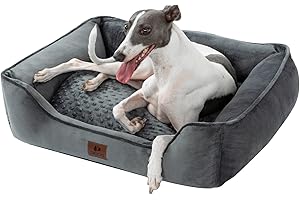 Snocyo Legowisko dla psa, duże i średnie psy, 90 x 75 x 25 cm, nadająca się do prania, poszewka zdejmowana, sofa dla psa, kosz dla psa z podwyższonymi krawędziami, puszyste legowisko dla kota z