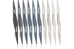 Honoson 20 Stück Schleifstäbe für Kunststoff Modelle Polieren Sortiert Metall und Holz Polierstäbe Modellbau Werkzeug Mini Finger Schleifer(Niedrige und Hohe Körnung,Doppelter Winkel)(196)
