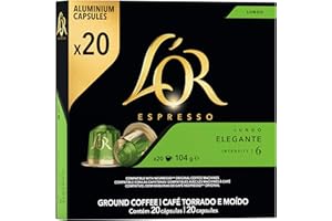 ‎L'OR L'OR Kaffeekapseln Lungo Elegante, fruchtig & elegant, Intensität 6/13, 20 Getränke, Nespresso* kompatible Kaffee Kapseln, 20 Kapseln