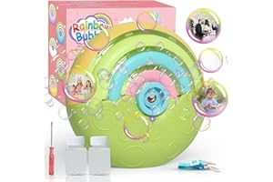 PANAMALAR Panacare Machine à Bulles Automatique,Jouet Soufflante à Bulles pour Enfants 3 4 5 6 Ans，1500+ Bulles/Min avec Solution à Bulles * 2,Machine à Bulles Arc-en-Ciel Portable pour extérieur/fête/Mariage
