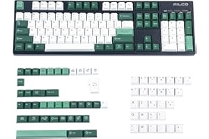 YMDK Clavier allemand français italien espagnol britannique ISO botanique Teinture épaisse PBT Profil cerise pour clavier QWERTZ AZERTY MX (touches uniquement)