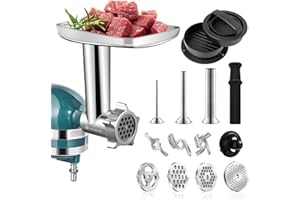 ‎AAOBOSI Fleischwolf aufsatz für KitchenAid Mixer - Fleischwolf elektrisch Zubehör für KitchenAid Standmixer(Gerät nicht enthalten, nur Zubehör)