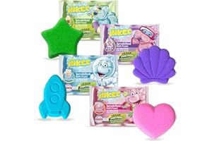 INKEE Bath Fizzer Mix - 4x Boules de bain pétillantes à l'huile d'amande douce, Bombe de bain enfant 4x 20g - Bain moussant enfant