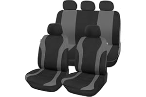 Upgrade4cars Coprisedili Auto universale nero grigio | set Coprisedile universali per anteriori e posteriori