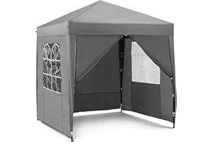 VonHaus Faltpavillon 2x2 Wasserdicht Stabil Winterfest - Pop-Up Pavillon 2x2 m mit Seiten, Warmes Partyzelt für jeden Zweck
