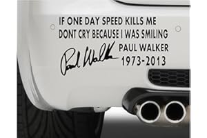 PRO CUT GRAPHICS Paul Walker If One Day Speed (texto) 2 Jdm Deriva Coche Ventana Parachoques Motocicleta Portátil Ipad Vinilo Pegatina (Negro)