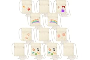 BEIMEIII Lot de 12 sacs à bandoulière pour enfants - 18 x 12 cm - Beige - Pour enfants - Pour fête d'anniversaire, école, célébration